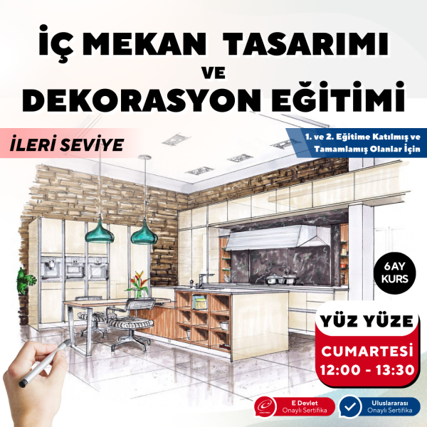 İç Mekan Tasarımı ve Dekorasyonu Eğitimi (İleri Seviye)-Yüz Yüze