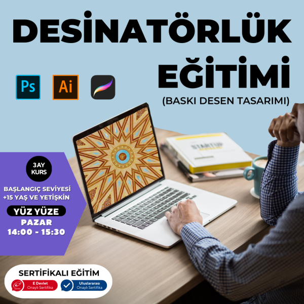 Adobe Photoshop ile Desinatörlük Eğitimi (Baskı Desen Tasarımı) - Yüz Yüze