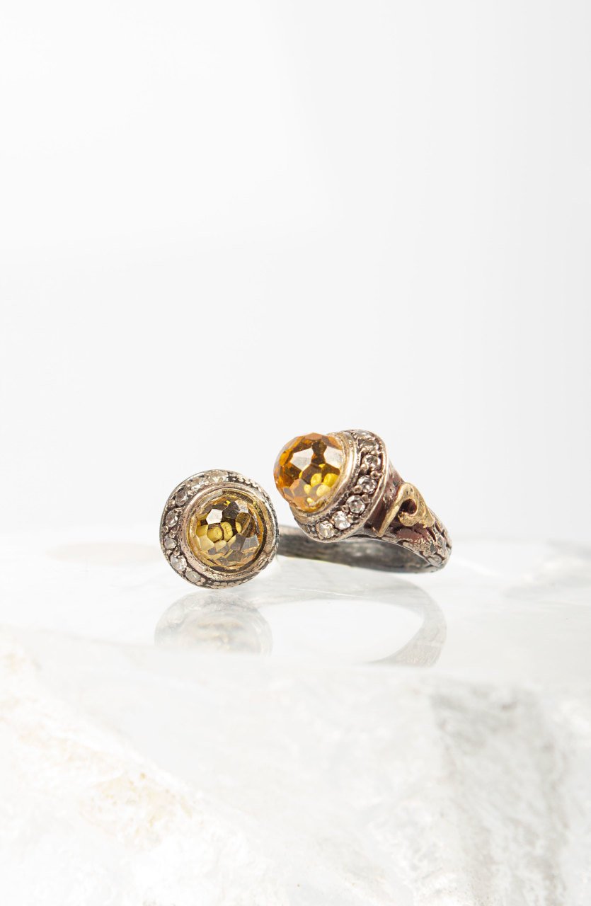 Oriental Orange Stone Ring