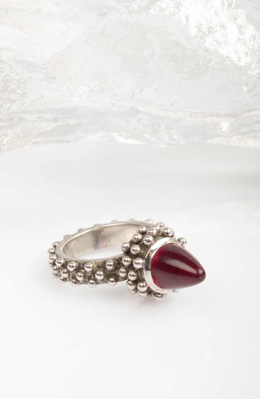 Clear Ruby Glass Ring