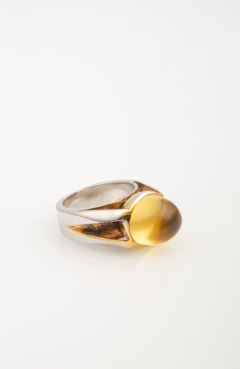 Clear Yellow Stone Ring