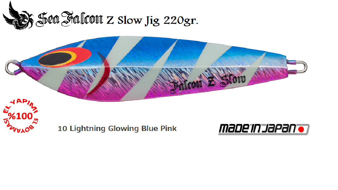 Z Slow Jig 220 Gr. 10 Lightning Glowing Blue Pink