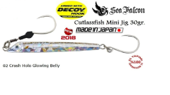 Sea Falcon Cutlassfish Jig Mini 30gr. 02 Crash Holo Glowing Belly