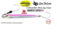 Sea Falcon Cutlassfish Jig Mini 30gr. 06 Pink Sardine Glowing Belly