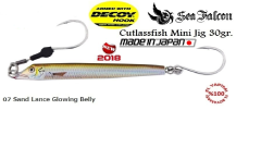 Sea Falcon Cutlassfish Jig Mini 30gr. 07 Sand Lance Glowing Belly