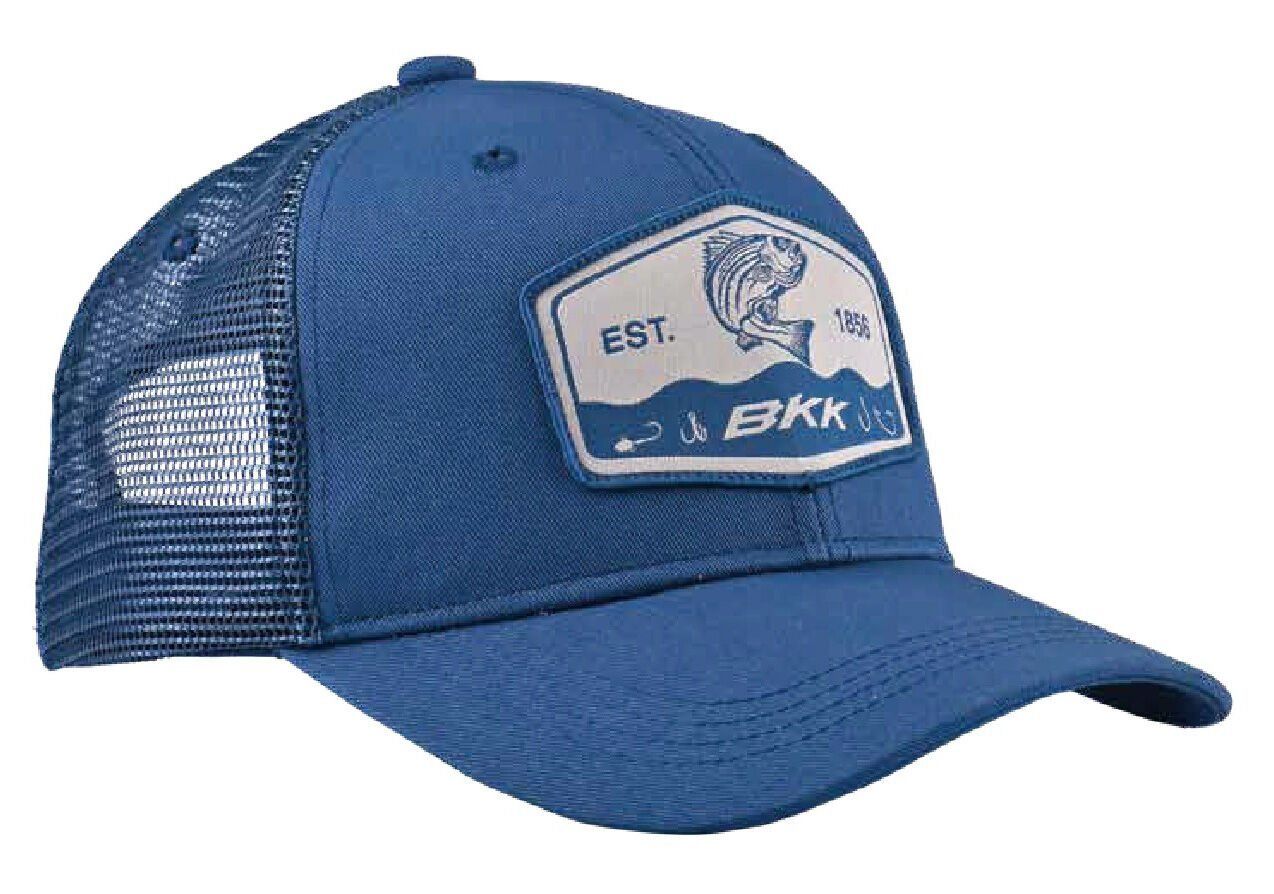 BKK Striped Bass Trucker Hat Navy Blue