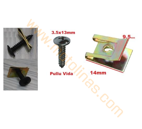 Motosiklet Kaporta Vidası 25 adet klips + 25 adet vida Set