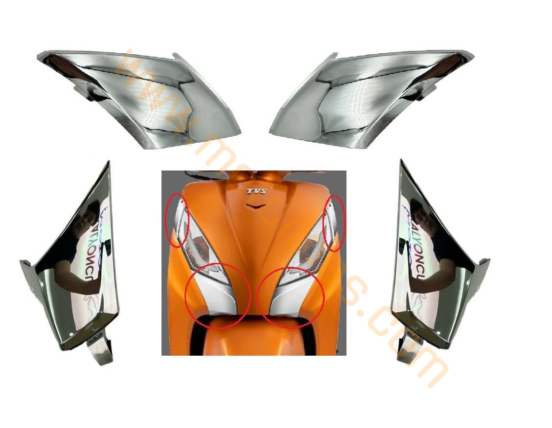 TVS JUPİTER 125 ÖN GRENAJ NİKELAJ PARÇA 4lü SET , ÖN NİKELAJLAR ORJİNAL