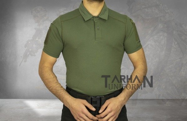 Tactikal taktik tişört lacos  yaka tişört outdoor T-shirt- haki
