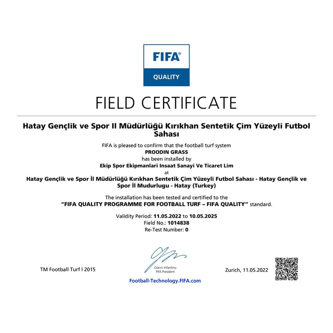 Hatay Kırıkhan Fifa Sertifikalı Saha Tamamlandı