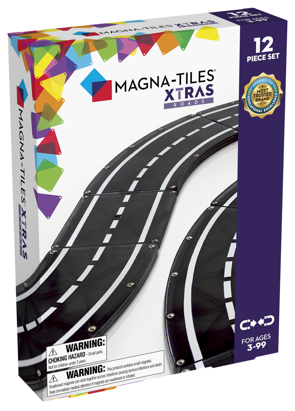 Magna-Tiles - XTRA Roads 12-Piece Set - Yol Seti 12 Parça