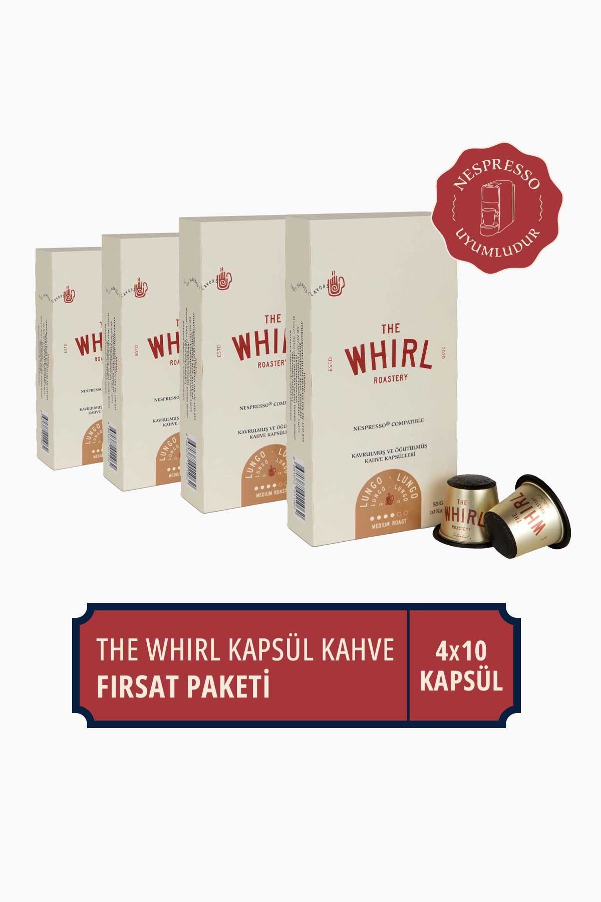 The Whirl Lungo Medium Kapsül Kahve 4'lü Fırsat Paketi 40 Kapsül