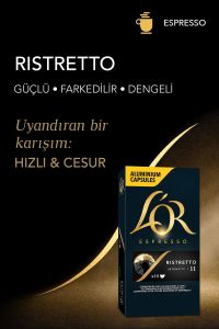 L'OR - Ristretto - Intensity 11 - Nespresso Uyumlu Kapsül Kahve Fırsat Paketi 10 x 10 Paket (100 Adet)