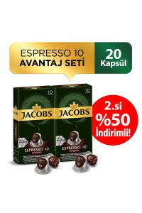 Jacobs Espresso 10 Intenso Alüminyum Kapsül Kahve 10 x 2 Adet 2.%50 İndirmli !