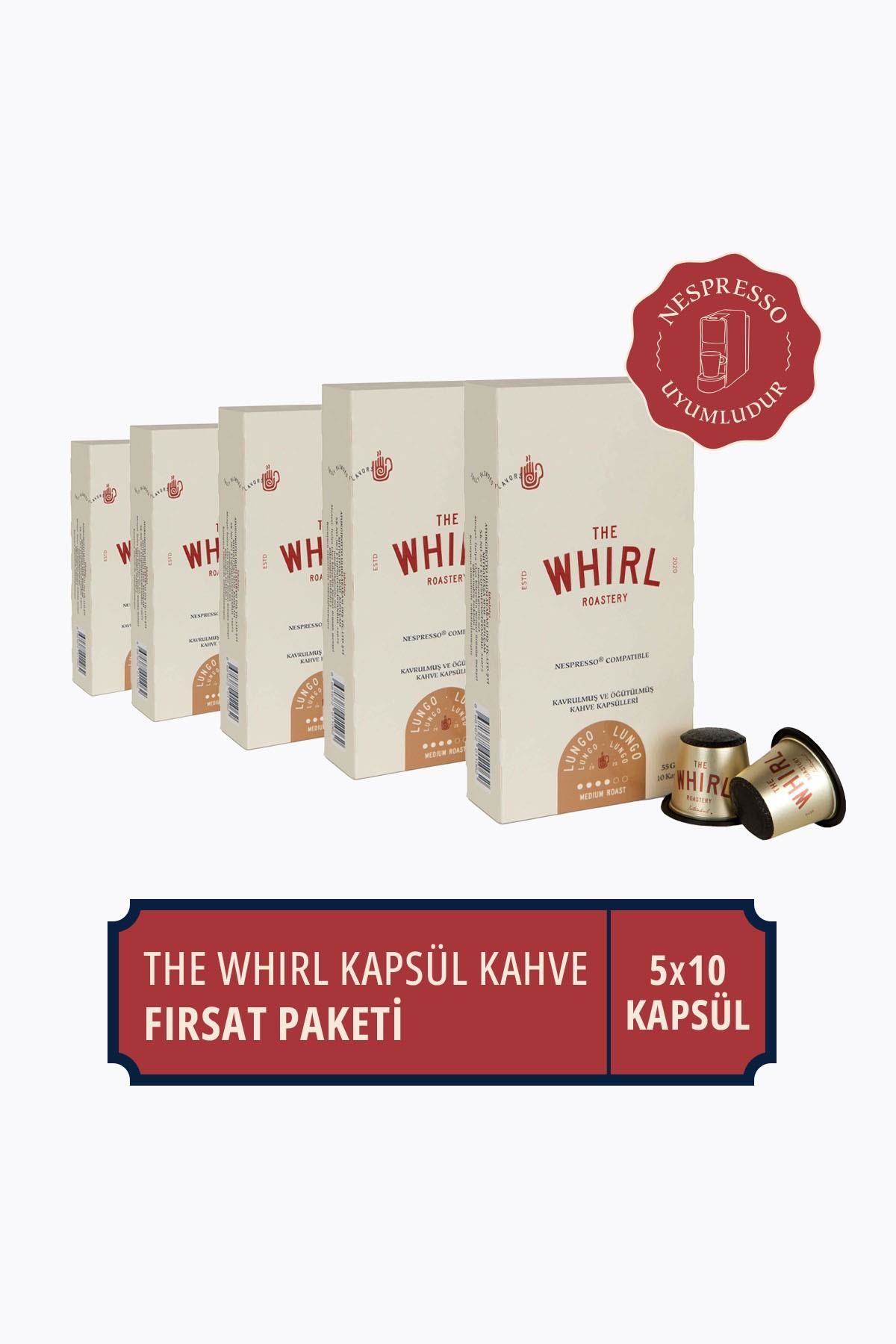 The Whirl Lungo Medium Kapsül Kahve 5'li Fırsat Paketi 50 Kapsül