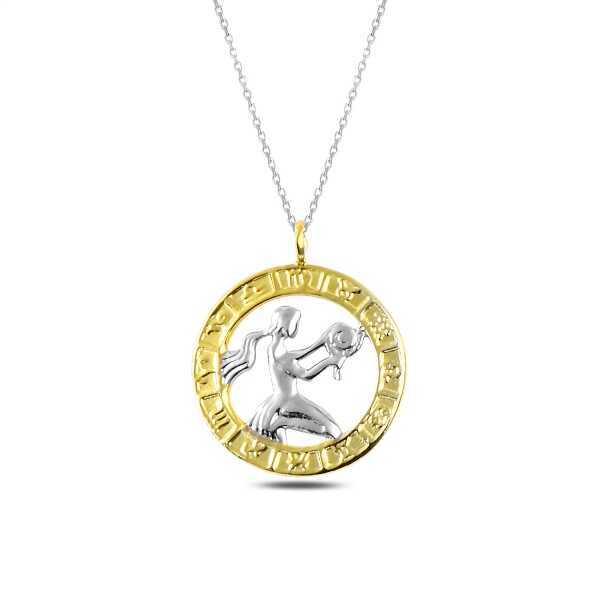 Gümüş Gold Başak Burcu Kolye