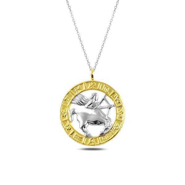 Gümüş Gold Yay Burcu Kolye