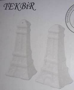 Tekbir Eyfel Kulesi Tasarımlı Porselen Tuzluk Seti