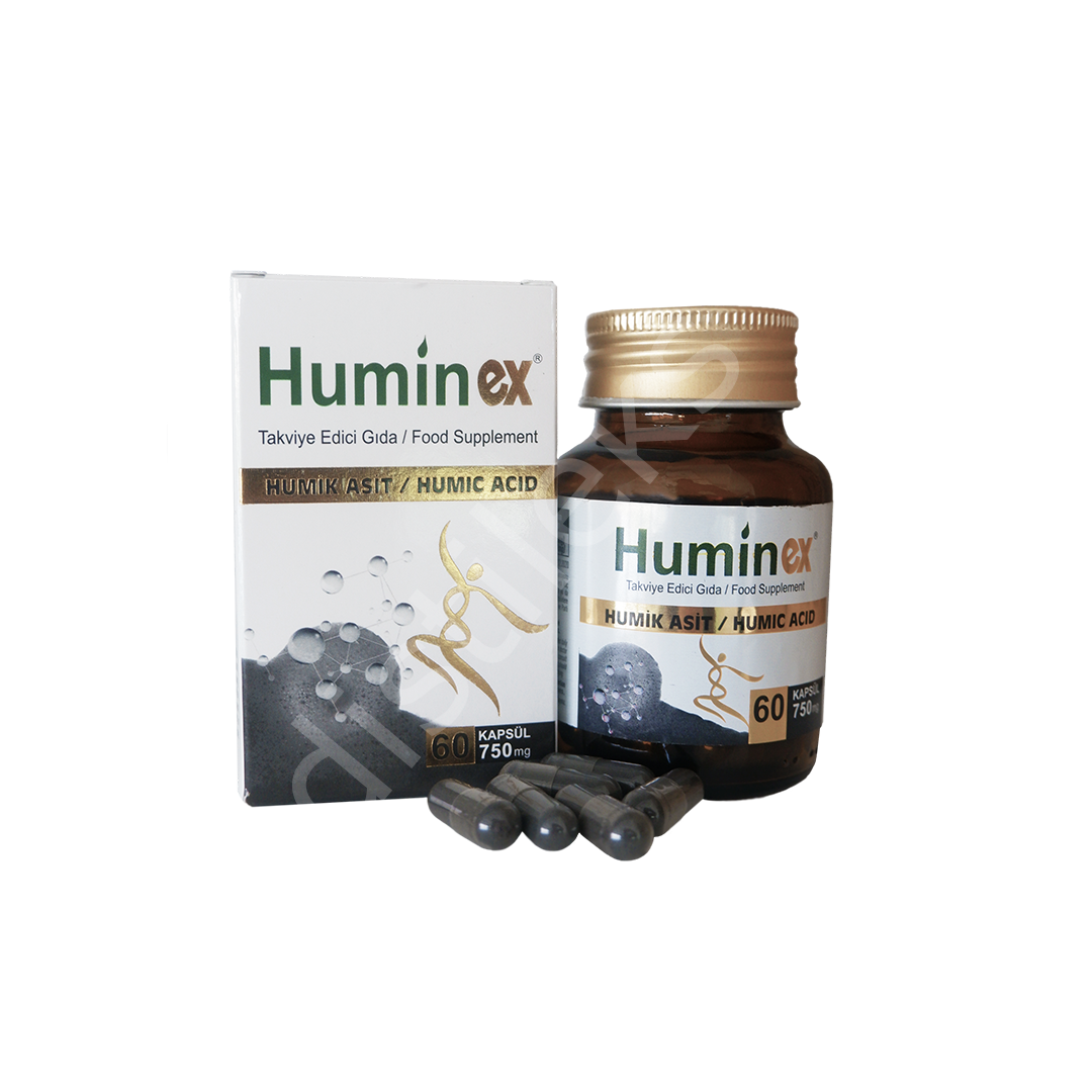 Huminex Kapsül 750 mg (/humik asit ) mumia shilajit kaynaklı humik asit