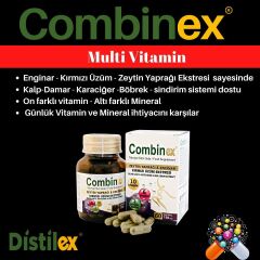 Combinex Kapsül 750 mg 10 vitamin ve 6 mineral zeytin yaprağı, enginar ve kırmızı üzüm ektresi