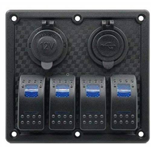 SWITCH PANEL 4 LÜ 12V,USB (L6S3)120*130mm