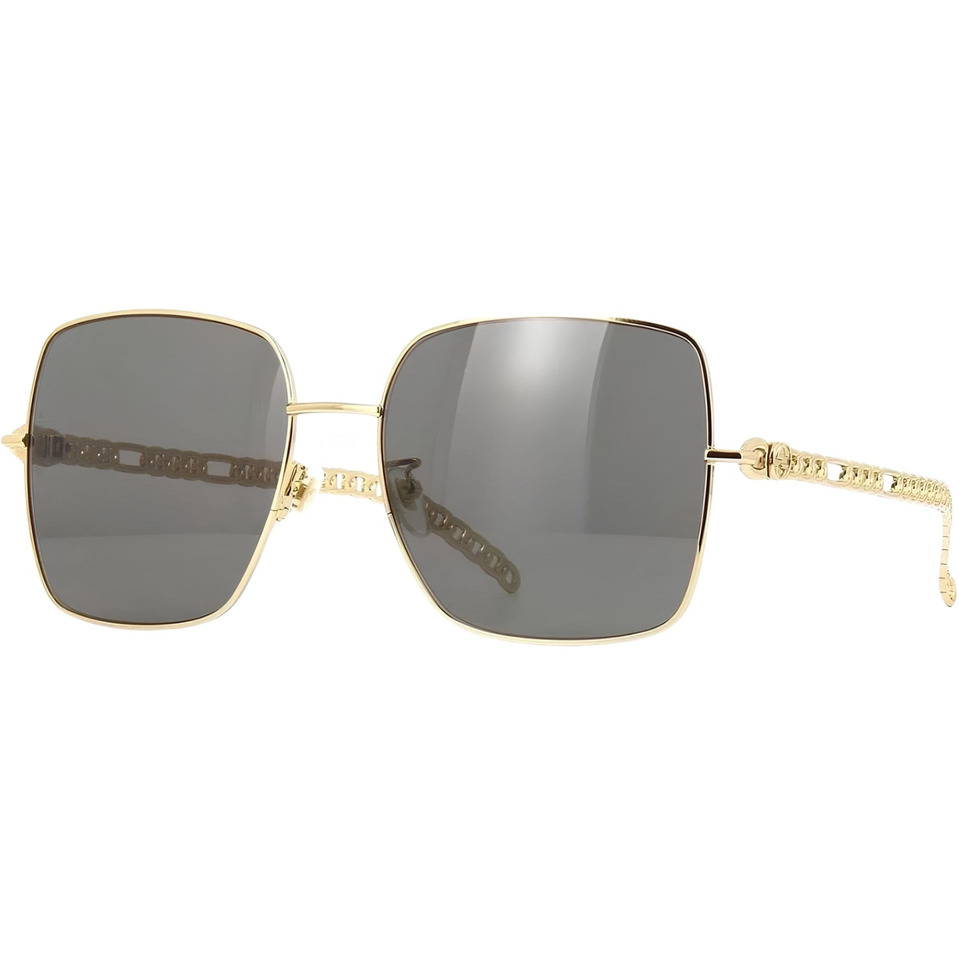 Gucci Gg0724S Aksesuarlı Gold Kare Kadın Güneş Gözlüğü