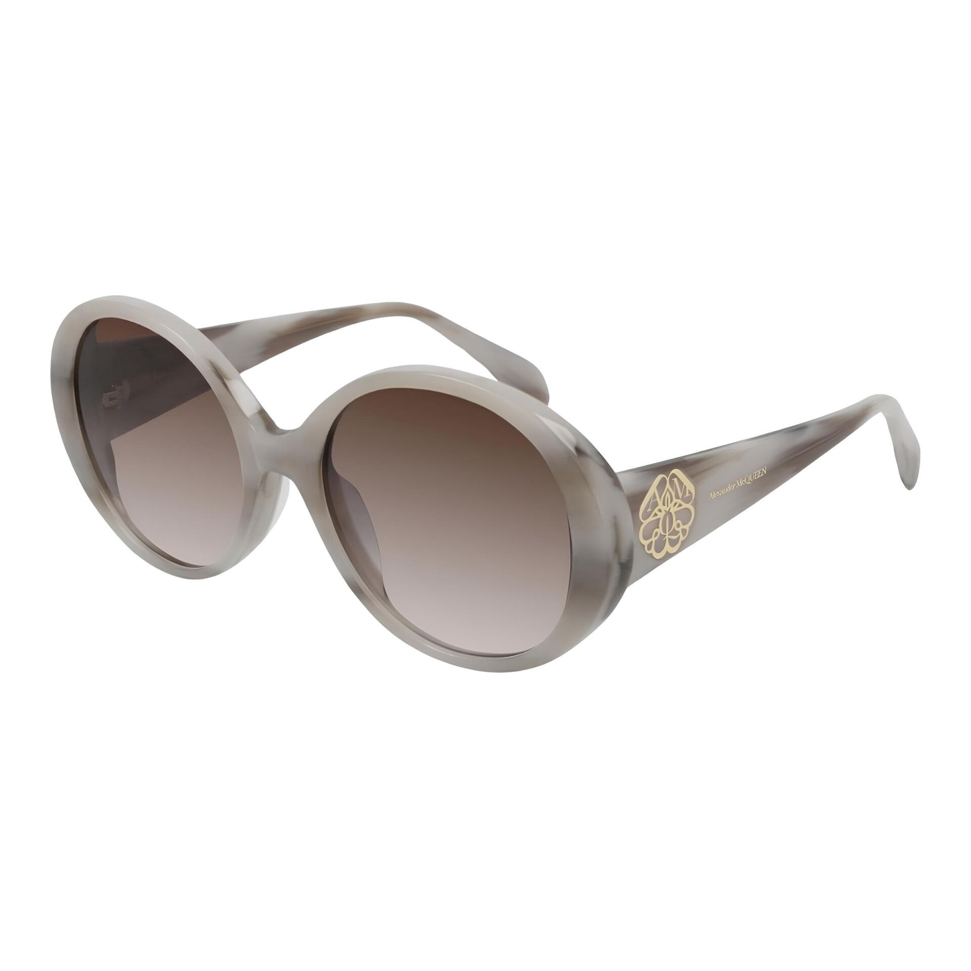 Alexander Mcqueen Am0285S 04 Yuvarlak Gri Kadın Güneş Gözlüğü