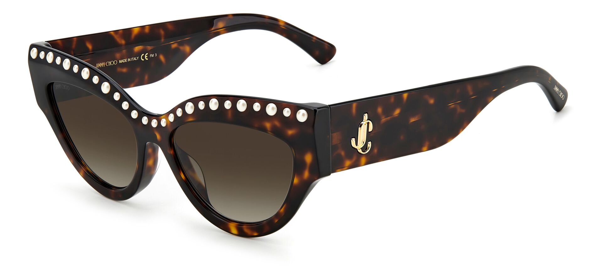 Jimmy Choo Sonja/G/N/S Leopar Taşlı Cat Eye Kemik Kadın Güneş Gözlüğü
