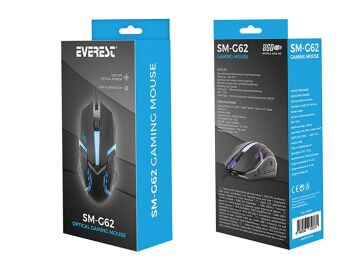 Everest SM-G62 Usb Siyah Işıklandırmalı Oyuncu Mouse