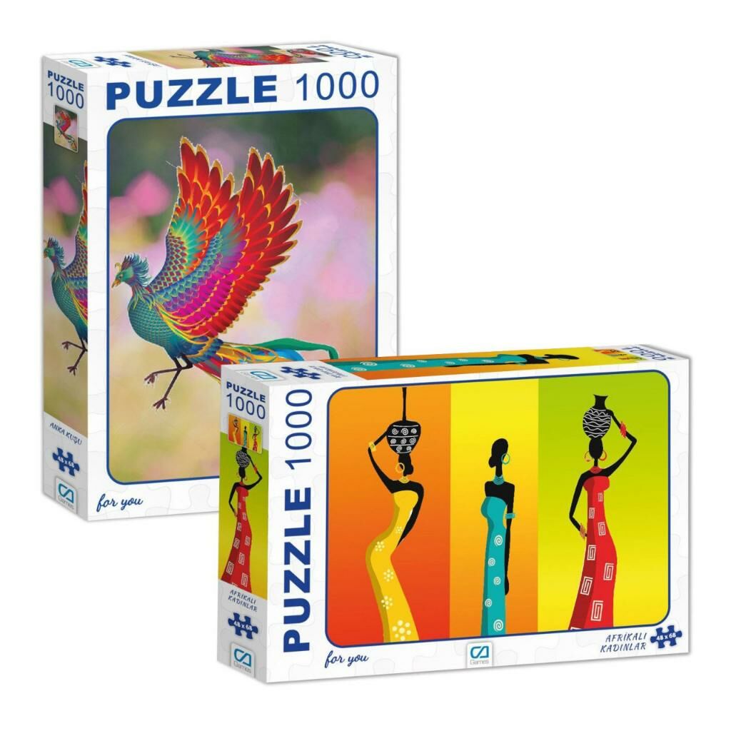 ANKA KUŞU - AFRİKALI KADINLAR 1000 PARÇA PUZZLE 2'Lİ SET