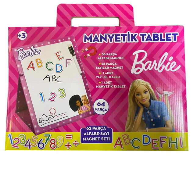 Barbie Alfabe Sayı Manyetik Magnet Seti BRB2229 (62 Parça)