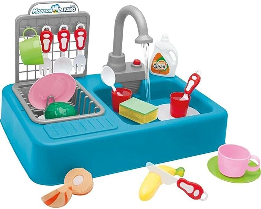 Modern Lavabo Su Çeşme Oyuncak Gezegen Oyuncak Mavi