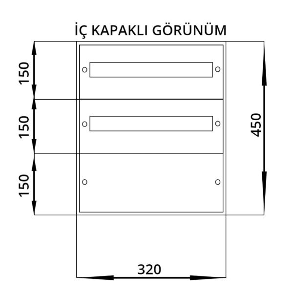 Seba 32x45x14 Dağıtım Panosu 24 Sigortalı Sıva Altı 1,0 mm