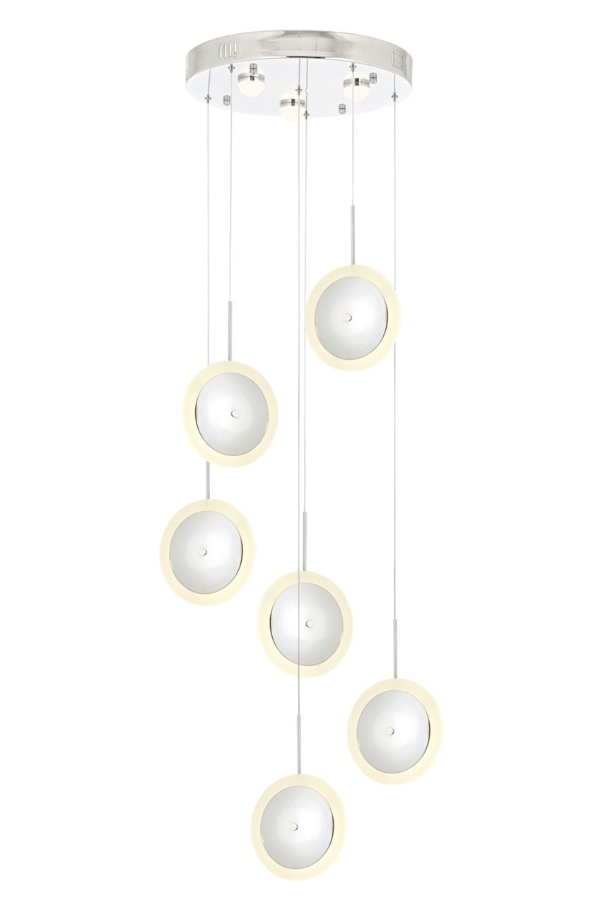 AVONNI AV-60286-6KT Krom Kaplama Modern Avize LED Metal Pleksi 40cm