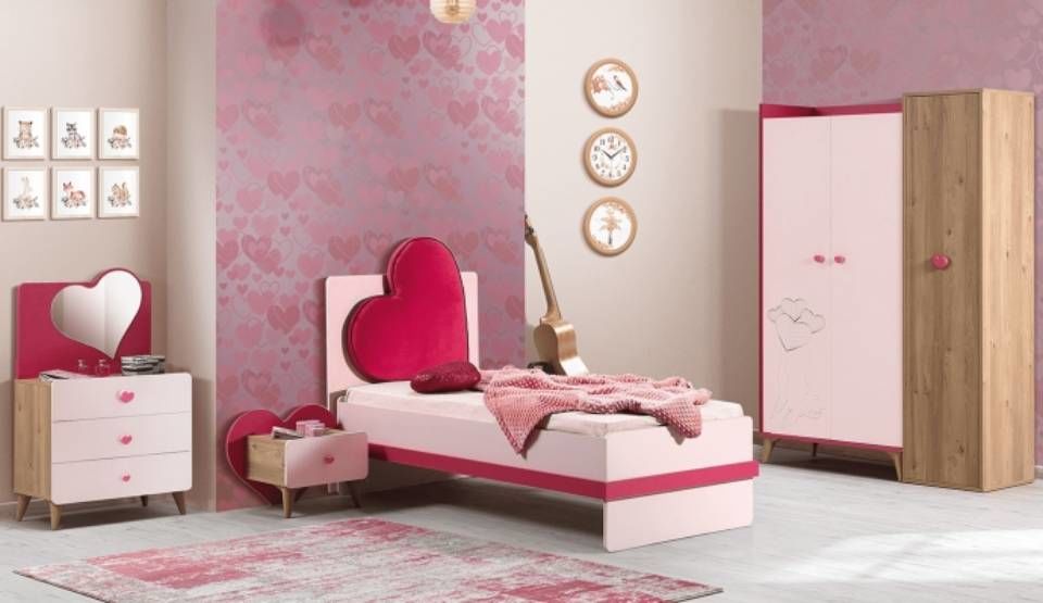 Masal Pembe Genç Odası Şifonyer