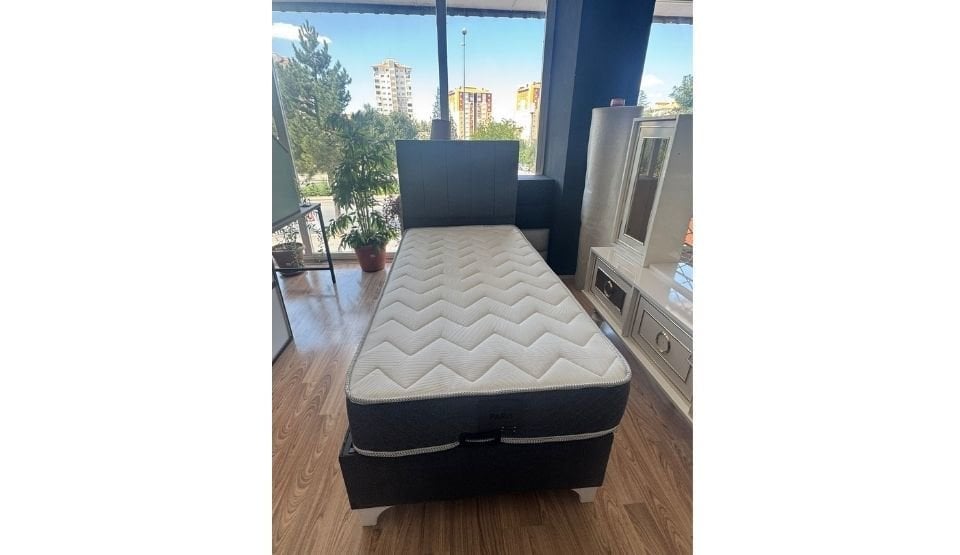 Paris Tek Kişilik Yatak Baza Başlık Set