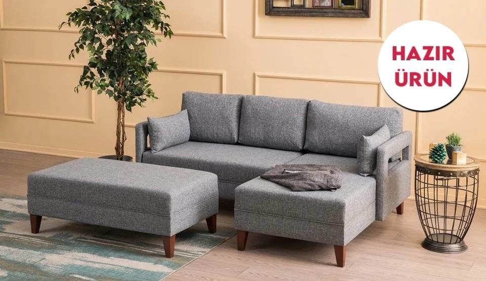 Comfort Mini Puflu Köşe Takımı (Hazır Ürün)