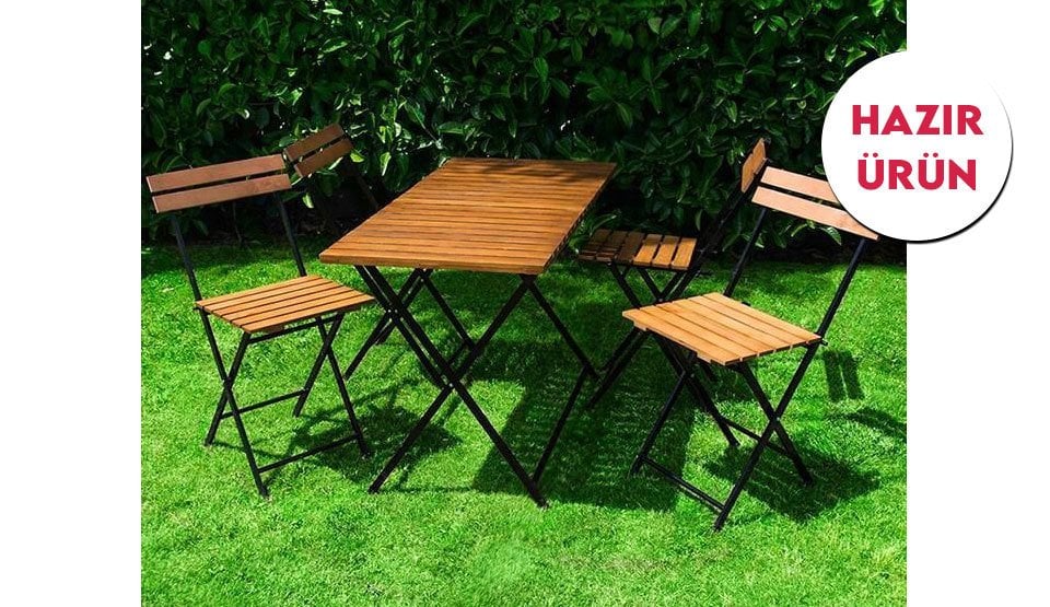 Katlanır Bahçe Balkon Masa Sandalye Takımı (Hazır Ürün)