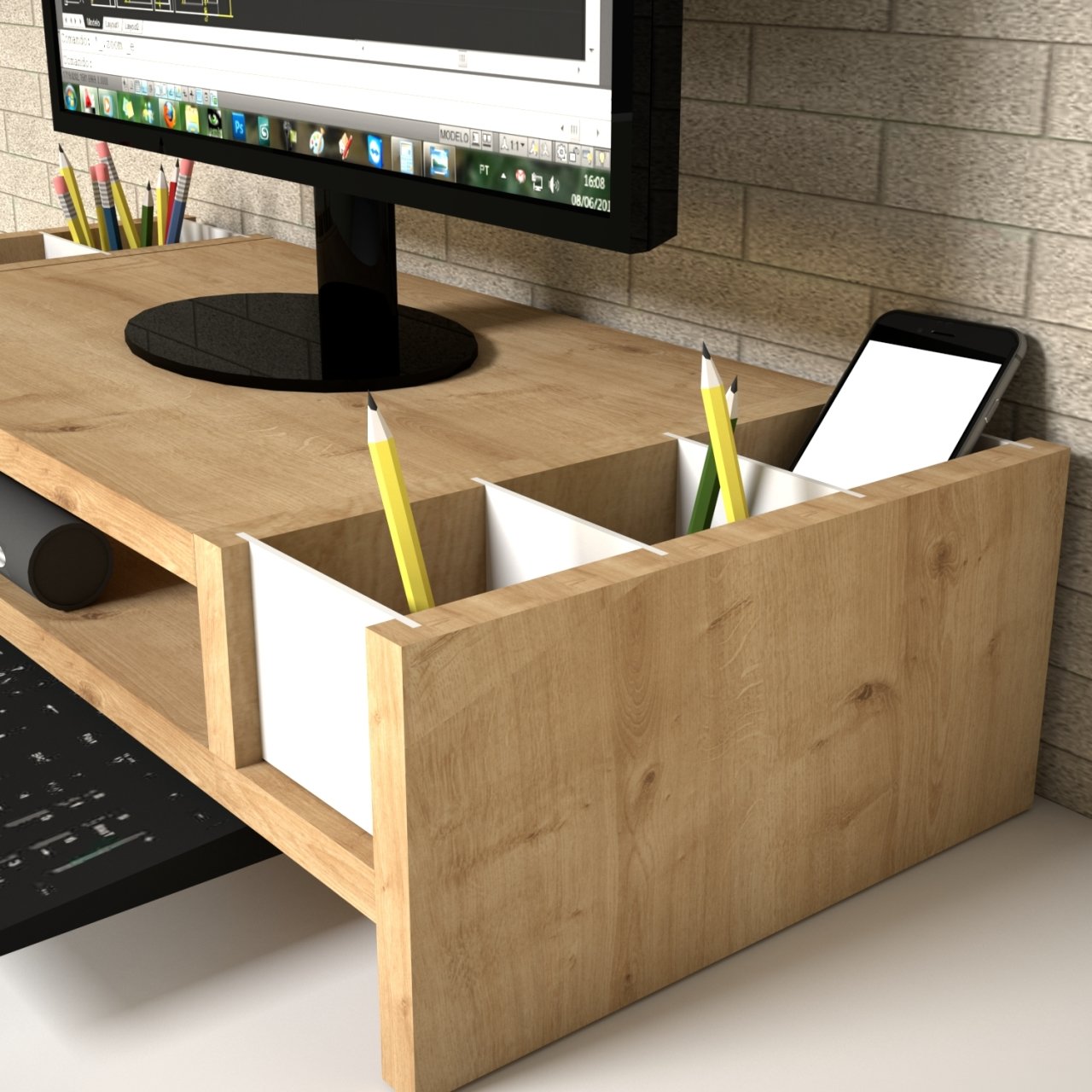 Emkawood Funny Safir Monitör Yükseltici Laptop Standı