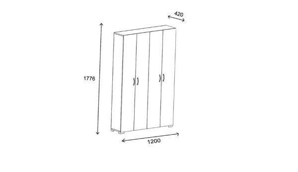 Feraye 4 Kapaklı Atlantik Çam Gardırop