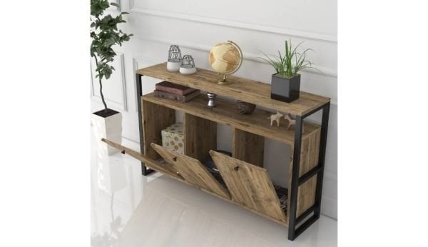 Teşhir Sorte Raflı 3 Kapaklı Konsol