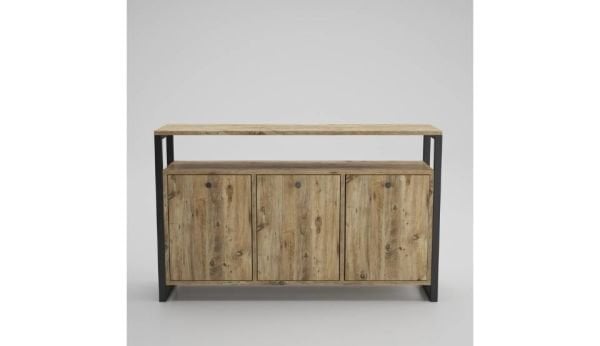 Teşhir Sorte Raflı 3 Kapaklı Konsol