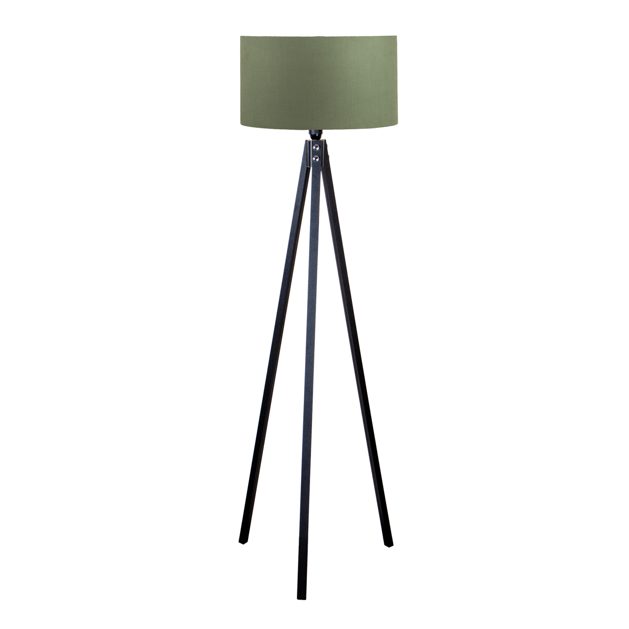 Haki Yeşili Viscon Başlık Siyah Tripod Ayaklı Lambader
