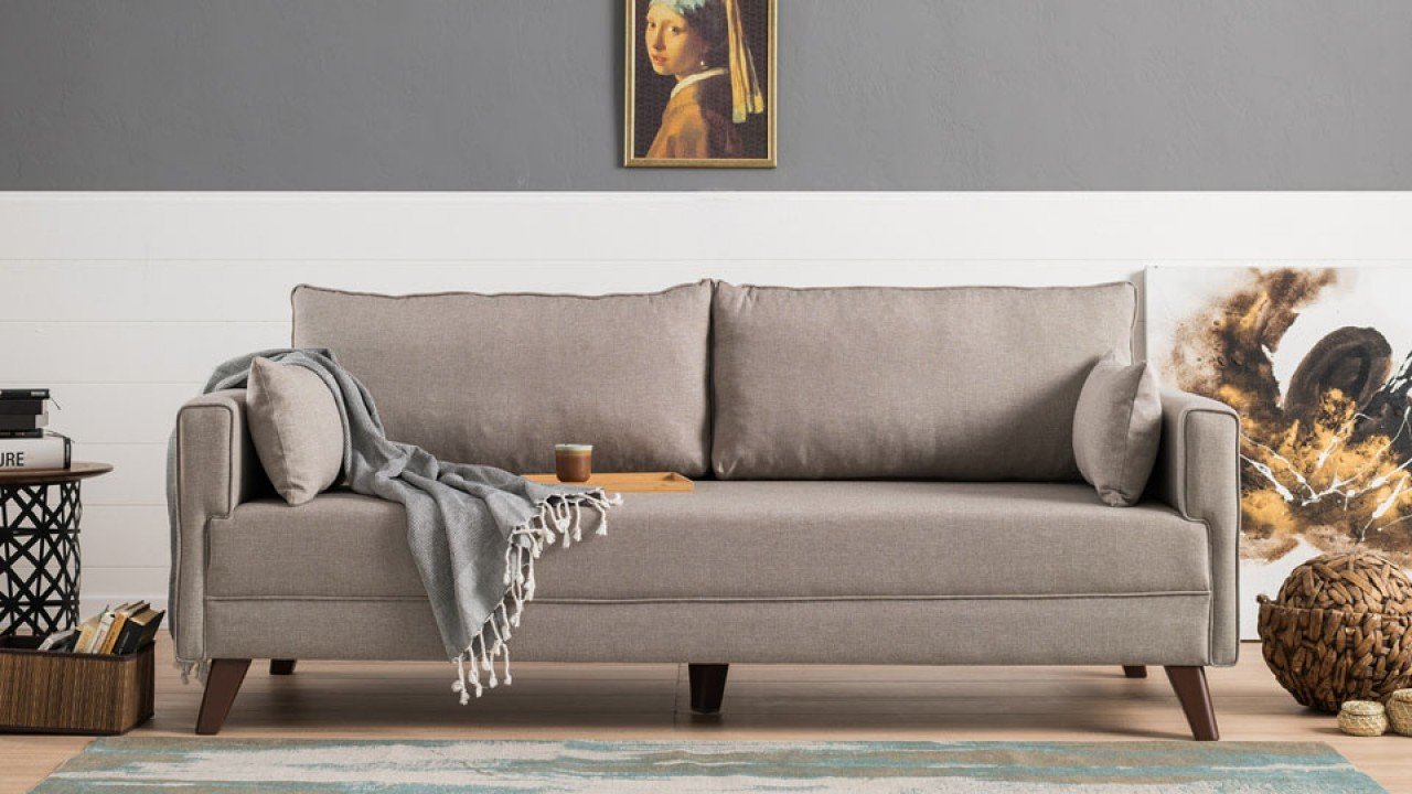 Bella Soft Üçlü Koltuk Krem