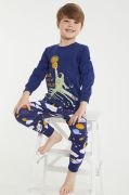 RolyPoly The World Lacivert Erkek Çocuk Uzun Kol Pijama Takım RP2875