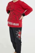Spider Man Lisanslı Thwip Kırmızı Erkek Çocuk Uzun Kol Pijama Takım D4712