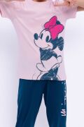 Minnie Mouse Lisanslı Açık Pembe Kız Çocuk Pijama Takımı D4643
