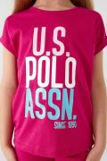 U.S. Polo Assn Dark Pink Fuşya Kız Çocuk Kapri Takım   US1402
