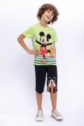 Mickey Mouse Lisanslı Lime Erkek Çocuk Kapri Takım D4659