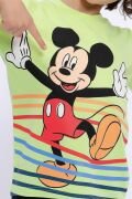 Mickey Mouse Lisanslı Lime Erkek Çocuk Kapri Takım D4659